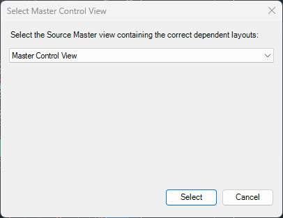 Select Master Control View