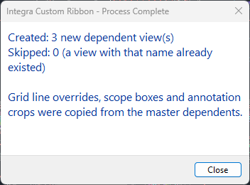 The Process Complete message