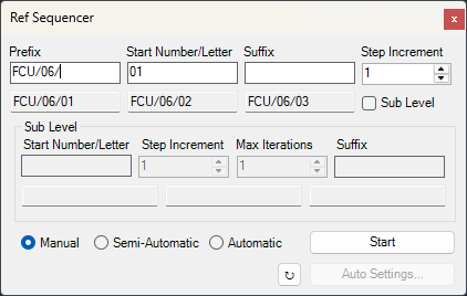 Ref Sequencer in Manual mode
