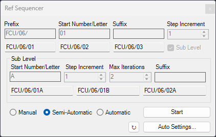 Ref Sequencer in Semi-Automatic mode