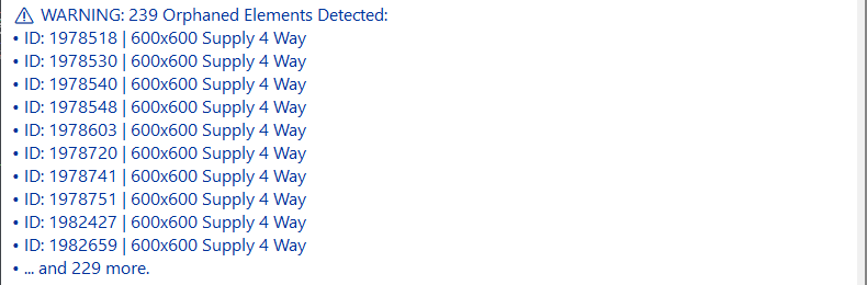 Orphaned elements